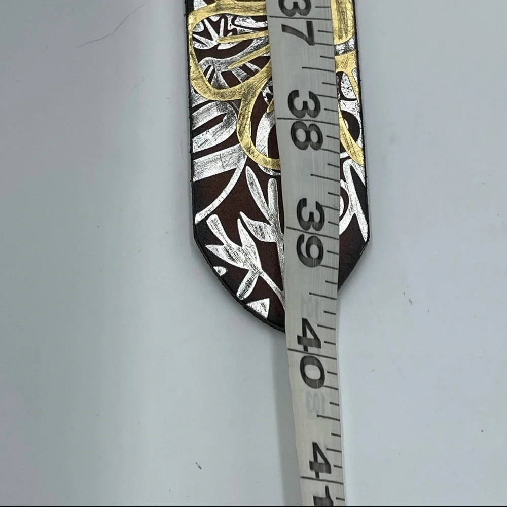 Fossil Embellished Leather Belt Grunge Boho